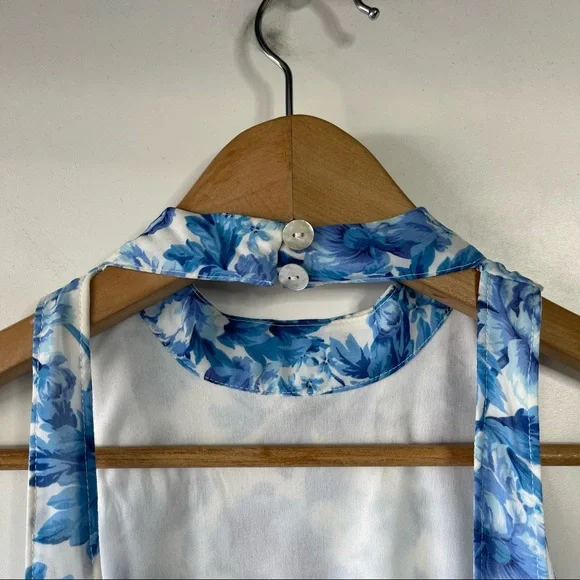 Show me your mumu v-right back sleeveless floral halter mini dress - Picture 9 of 9